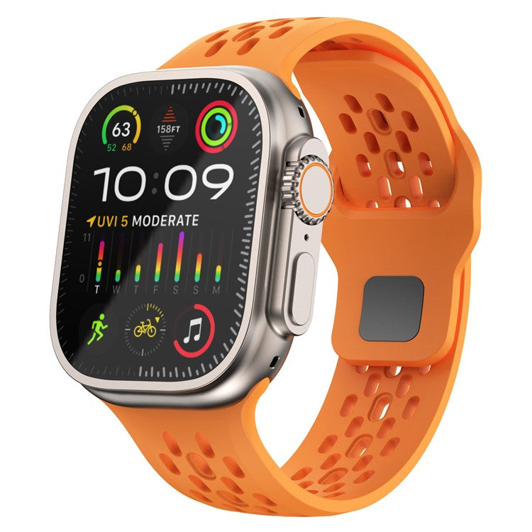 KALEBOL For Apple Watch 10 46mm / Ultra 2 / Ultra 49mm / 9 8 7 45mm / SE (2023) SE (2022) SE 6 5 4 44mm / 3 2 1 42mm Fluorubber Watch Band - Orange