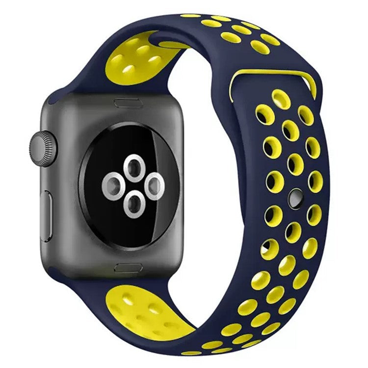 KALEBOL S / M For Apple Watch 10 46mm / Ultra 2 / Ultra 49mm / 9 8 7 45mm / SE (2023) SE (2022) SE 6 5 4 44mm / 3 2 1 42mm Strap - Dark Blue+Yellow