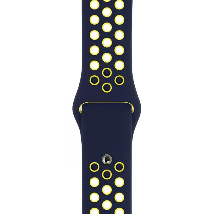 KALEBOL S / M For Apple Watch 10 46mm / Ultra 2 / Ultra 49mm / 9 8 7 45mm / SE (2023) SE (2022) SE 6 5 4 44mm / 3 2 1 42mm Strap - Dark Blue+Yellow