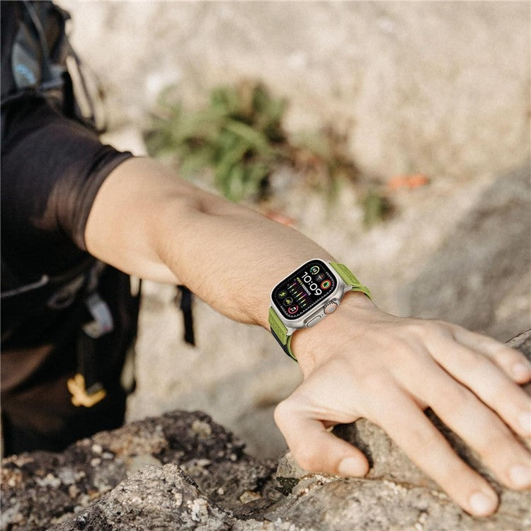 KALEBOL KLB-MSTNL-001 For Apple Watch 10 46mm / Ultra 2 / Ultra 49mm / 9 8 7 45mm / SE (2023) SE (2022) SE 6 5 4 44mm / 3 2 1 42mm Nylon Watch Strap - Green