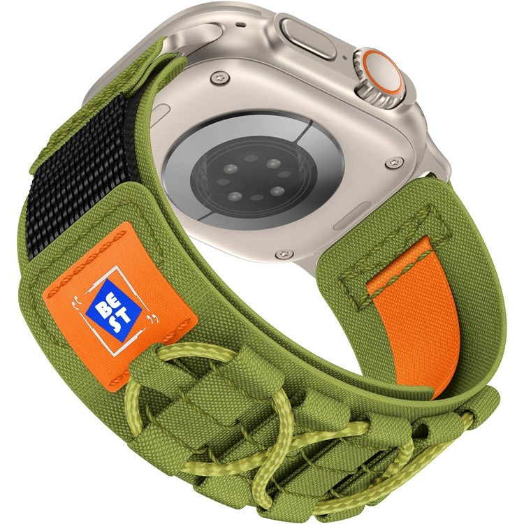 KALEBOL KLB-MSTNL-001 For Apple Watch 10 46mm / Ultra 2 / Ultra 49mm / 9 8 7 45mm / SE (2023) SE (2022) SE 6 5 4 44mm / 3 2 1 42mm Nylon Watch Strap - Green