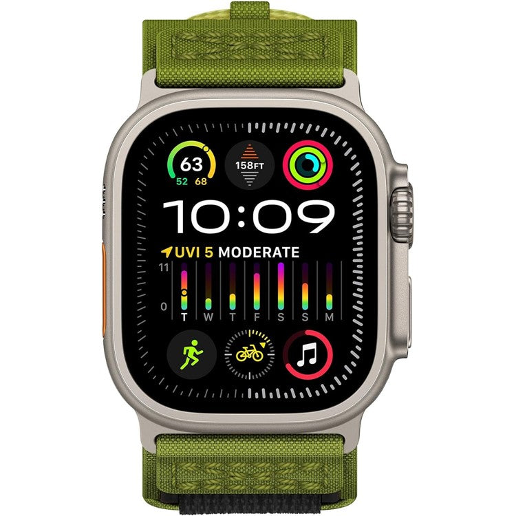 KALEBOL KLB-MSTNL-001 For Apple Watch 10 46mm / Ultra 2 / Ultra 49mm / 9 8 7 45mm / SE (2023) SE (2022) SE 6 5 4 44mm / 3 2 1 42mm Nylon Watch Strap - Green