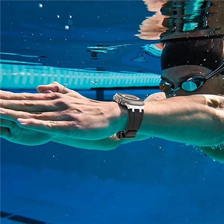 KALEBOL Watch Band For Apple Watch Series 10 42mm / 9 8 7 41mm / 6 5 4 SE (2023) SE (2022) SE 40mm / 3 2 1 38mm Liquid Silicone Strap - Titanium+Grey