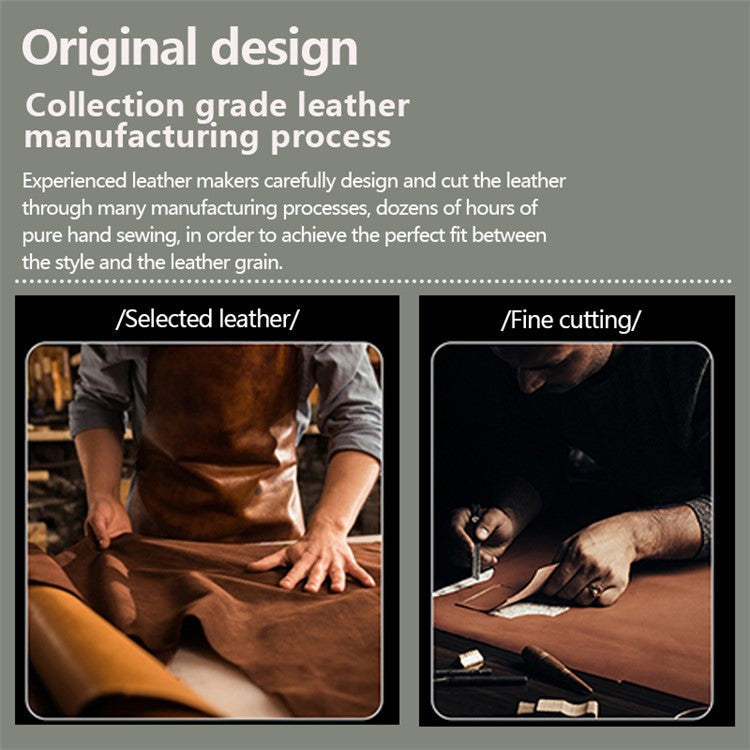 KALEBOL For Apple Watch 10 46mm / Ultra 2 / Ultra 49mm / 9 8 7 45mm / SE (2023) SE (2022) SE 6 5 4 44mm / 3 2 1 42mm Genuine Cow Leather Watch Strap - Black