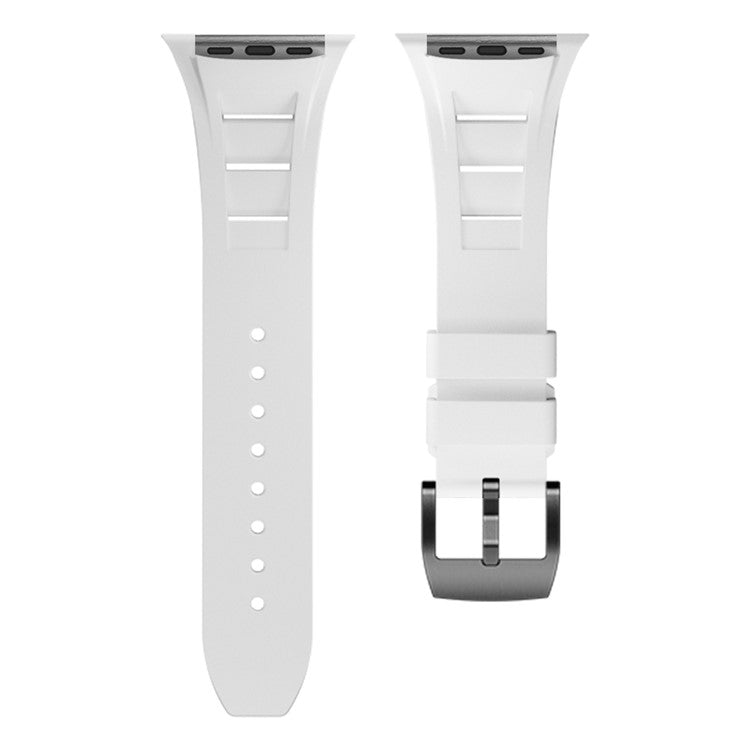 KALEBOL For Apple Watch 10 46mm / Ultra 2 / Ultra 49mm / 9 8 7 45mm / SE (2023) SE (2022) SE 6 5 4 44mm / 3 2 1 42mm Watch Bracelet - White / Black Buckle