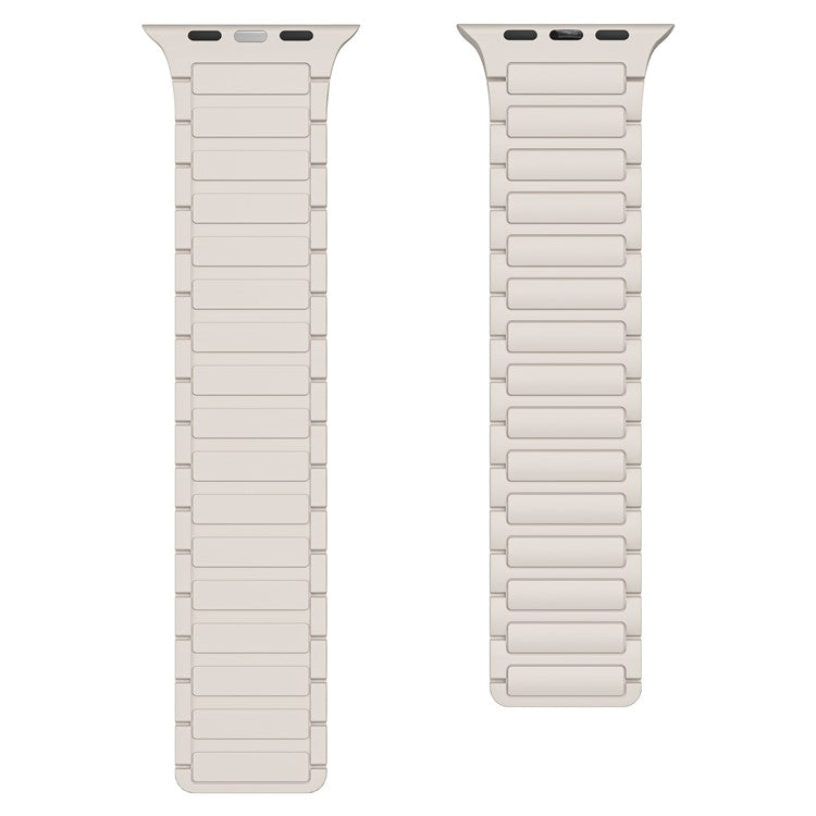 KALEBOL Watch Strap For Apple Watch Series 10 42mm / 9 8 7 41mm / SE (2023) SE (2022) SE 6 5 4 40mm / 3 2 1 38mm Magnetic Silicone Band - Starlight