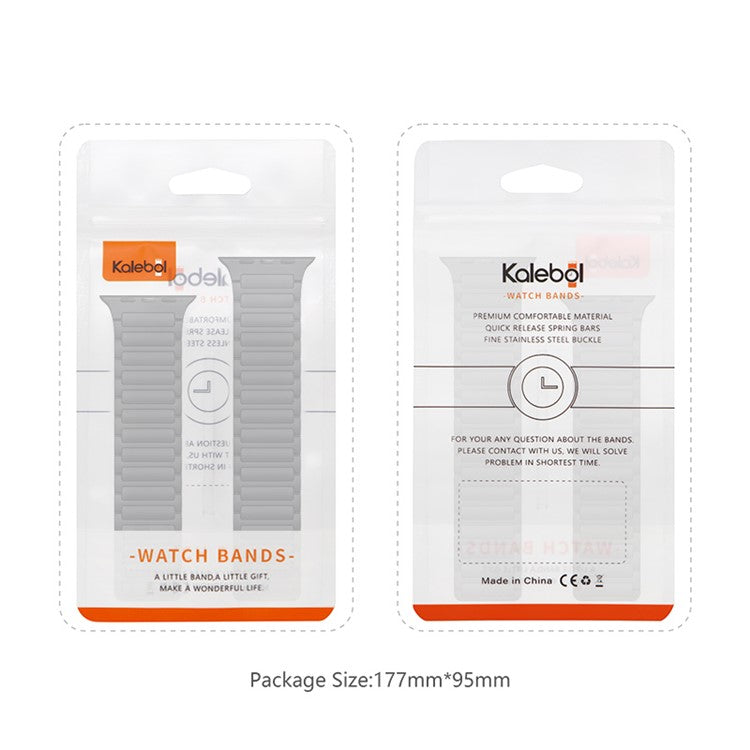 KALEBOL Watch Strap For Apple Watch Series 10 42mm / 9 8 7 41mm / SE (2023) SE (2022) SE 6 5 4 40mm / 3 2 1 38mm Magnetic Silicone Band - Starlight