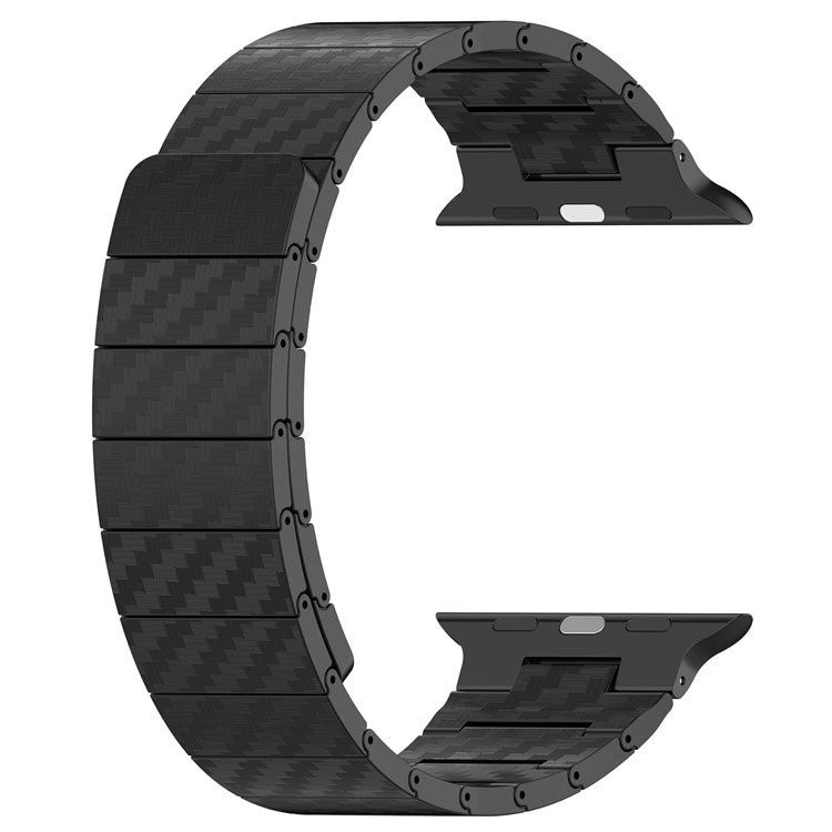 KALEBOL KLB-XWCX-001 Magnetic PC Watch Band For Apple Watch Series 10 42mm / 9 8 7 41mm / SE (2023) SE (2022) SE 6 5 4 40mm / 3 2 1 38mm - Black
