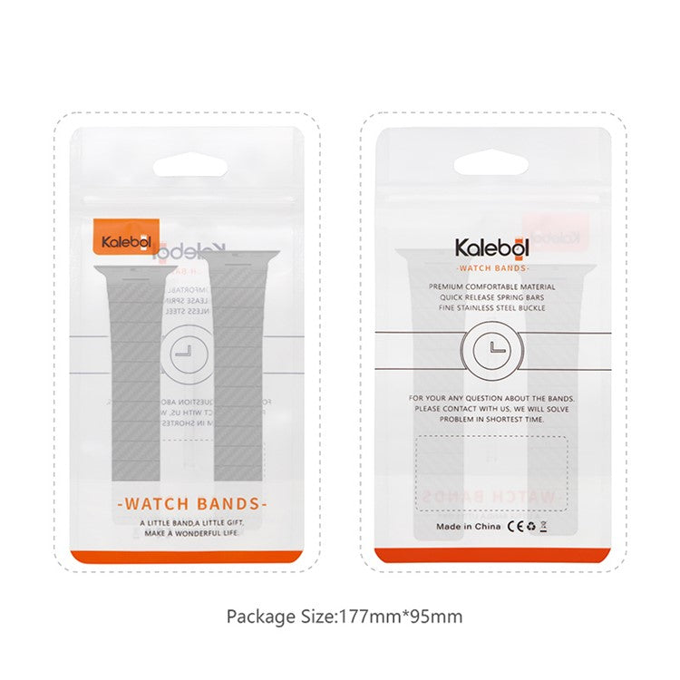 KALEBOL KLB-XWCX-001 Magnetic PC Watch Band For Apple Watch Series 10 42mm / 9 8 7 41mm / SE (2023) SE (2022) SE 6 5 4 40mm / 3 2 1 38mm - Black