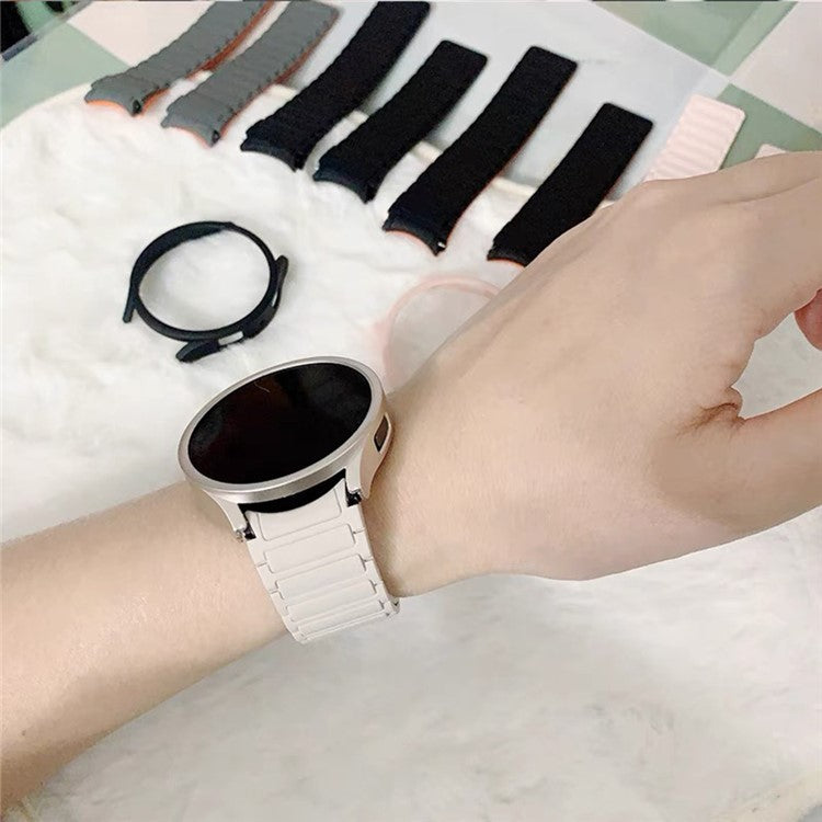 KALEBOL KLB-CXGJ-001 For Samsung Galaxy Watch FE 40mm / Watch4 40mm / Galaxy Watch Active2 40mm Silicone Watch Band - Black Orange