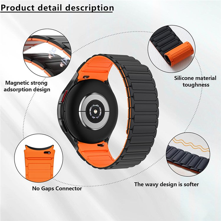 KALEBOL KLB-CXGJ-001 For Samsung Galaxy Watch FE 40mm / Watch4 40mm / Galaxy Watch Active2 40mm Silicone Watch Band - Black Orange