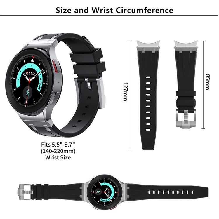 KALEBOL KLB-CXGJ-001 For Samsung Galaxy Watch5 40mm / Galaxy Watch6 Classic 43mm Silicone Watch Strap - Black+Starlight