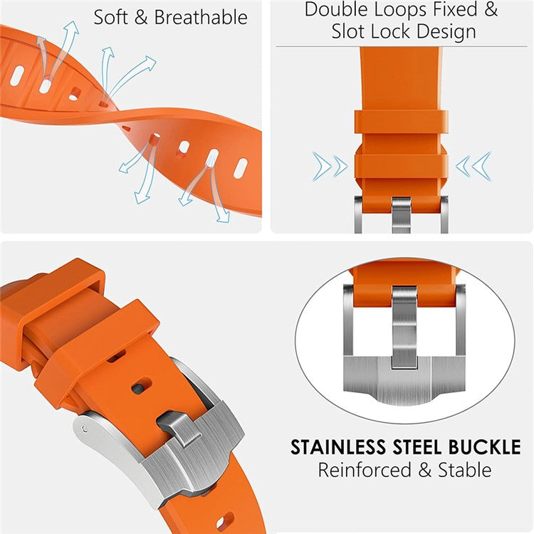 KALEBOL KLB-CXGJ-001 For Samsung Galaxy Watch5 40mm / Galaxy Watch6 Classic 43mm Silicone Watch Strap - Silver+Black