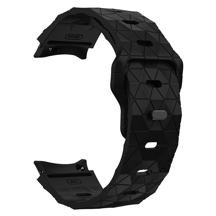 KALEBOL KLB-ZQWFKGJ-001 For Samsung Galaxy Watch FE 40mm / Watch 4 / 5 / 6 Football Pattern Silicone Watch Strap Band - Black