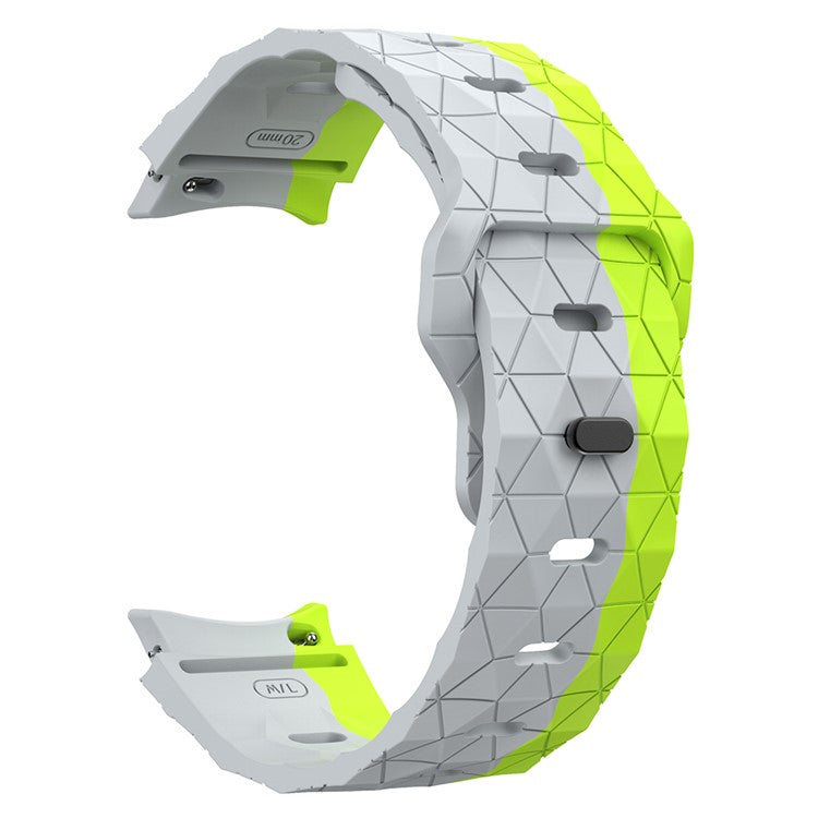 KALEBOL KLB-ZQWFKGJ-001 For Samsung Galaxy Watch FE 40mm / Watch 4 / 5 / 6 Football Pattern Silicone Watch Strap Band - Grey Green