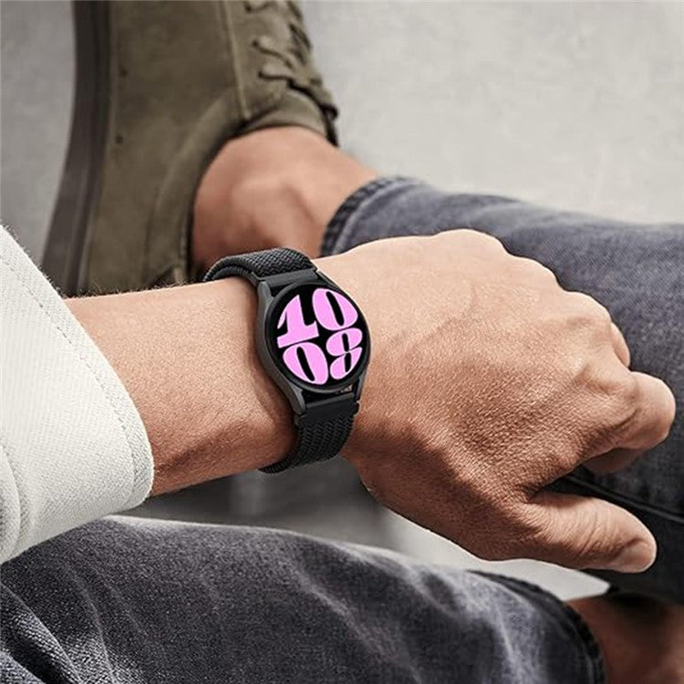 KALEBOL KLB-BZNL-001 For Samsung Galaxy Watch6 Classic 43mm / 47mm Watch Band 20mm Nylon Replacement Strap - Pink