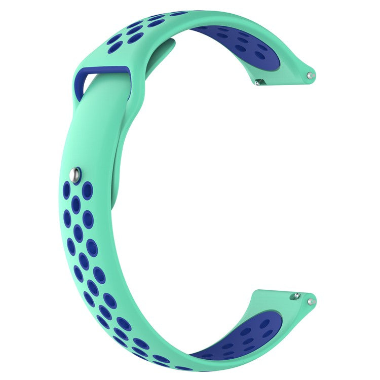 KALEBOL KLB-SSGJ-004 For Samsung Gear Sport / Samsung Gear S2 Classic Silicone Strap 20mm Buckle Watchband - Green / Blue