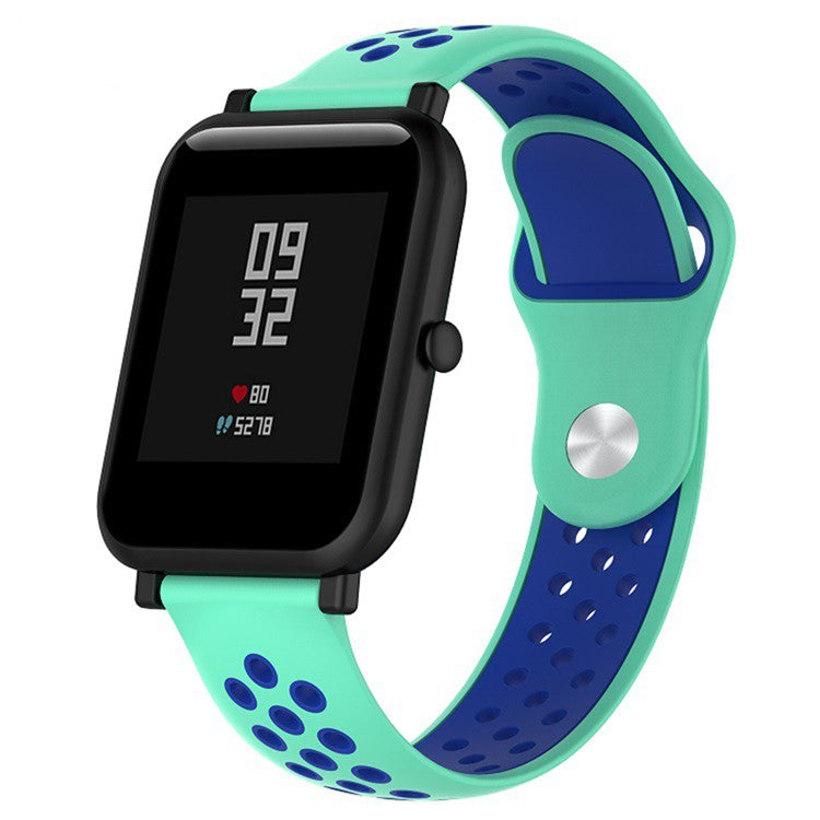KALEBOL KLB-SSGJ-004 For Samsung Gear Sport / Samsung Gear S2 Classic Silicone Strap 20mm Buckle Watchband - Green / Blue