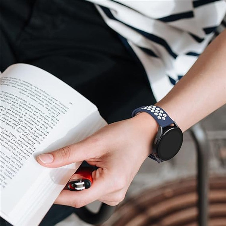 KALEBOL KLB-SSGJ-004 For Samsung Gear Sport / Samsung Gear S2 Classic Silicone Strap 20mm Buckle Watchband - Green / Blue