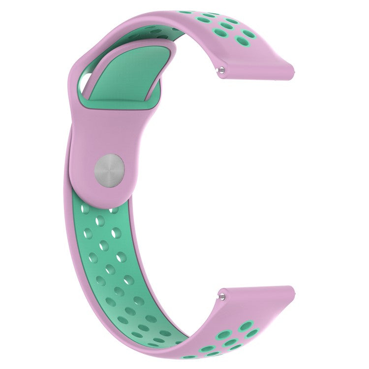 KALEBOL KLB-SSGJ-004 For Samsung Gear S3 Classic / Gear S3 Frontier / Huawei Watch 4 Silicone Wrist Strap - Pink+Teal Green