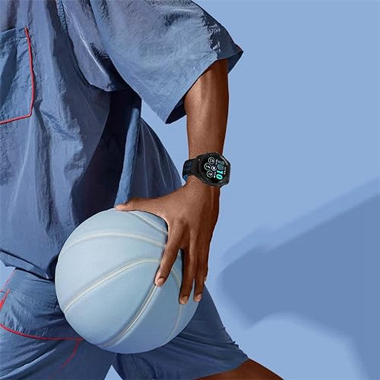 KALEBOL KLB-SSTXGJ-001 For Samsung Galaxy Watch6 Classic 43mm / 47mm / GarminActive 20mm Silicone Trapezoidal Watch Strap - Midnight Blue+Yellow