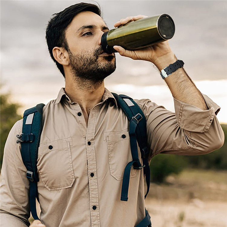 KALEBOL KLB-YTGJ-001 for Samsung Galaxy Watch3 45mm / Huawei Watch Ultimate / Watch GT 3 SE Liquid Silicone Watch Band - Black+Blue