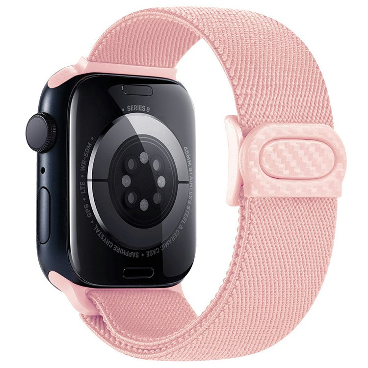 For Apple Watch 10 46mm / Ultra 2 / Ultra 49mm / 9 8 7 45mm / SE (2023) SE (2022) SE 6 5 4 44mm / 3 2 1 42mm Nylon Watch Strap - Pink