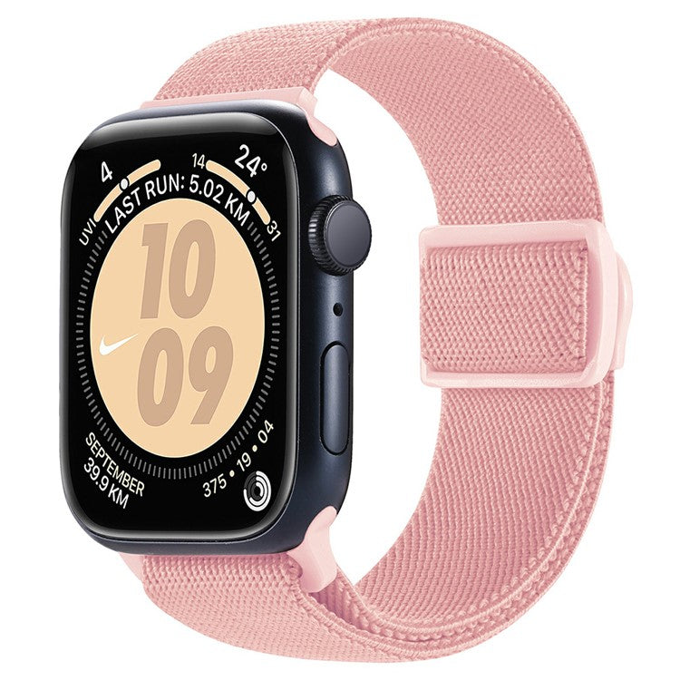 For Apple Watch 10 46mm / Ultra 2 / Ultra 49mm / 9 8 7 45mm / SE (2023) SE (2022) SE 6 5 4 44mm / 3 2 1 42mm Nylon Watch Strap - Pink