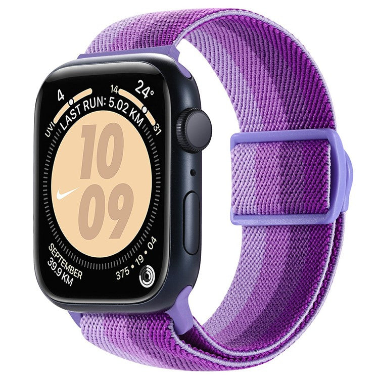 For Apple Watch 10 46mm / Ultra 2 / Ultra 49mm / 9 8 7 45mm / SE (2023) SE (2022) SE 6 5 4 44mm / 3 2 1 42mm Nylon Watch Strap - Gradient Purple