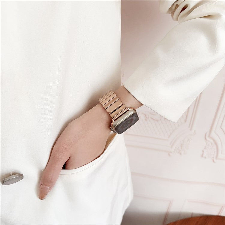 Magnetic Watch Band For Apple Watch Series 10 42mm / 9 8 7 41mm / SE (2023 SE (2022) SE 6 5 4 40mm / 3 2 1 38mm Stainless Steel Strap - Black