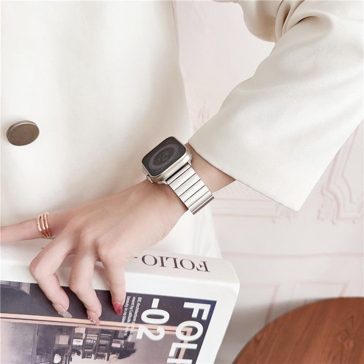 Magnetic Watch Band For Apple Watch Series 10 42mm / 9 8 7 41mm / SE (2023 SE (2022) SE 6 5 4 40mm / 3 2 1 38mm Stainless Steel Strap - Black