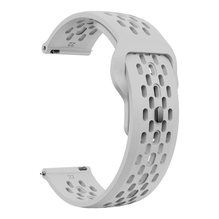 For Garmin vivoactive 5 / Venu 2 Plus Silicone Watch Band 20mm Hollow Adjustable Strap - Light Grey