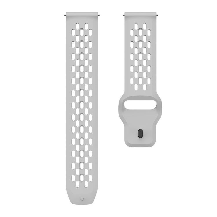 For Garmin vivoactive 5 / Venu 2 Plus Silicone Watch Band 20mm Hollow Adjustable Strap - Light Grey
