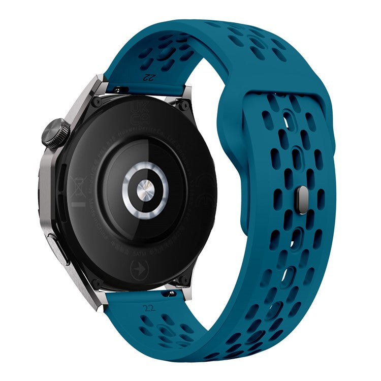 For Garmin vivoactive 5 / Venu 2 Plus Silicone Watch Band 20mm Hollow Adjustable Strap - Cyan