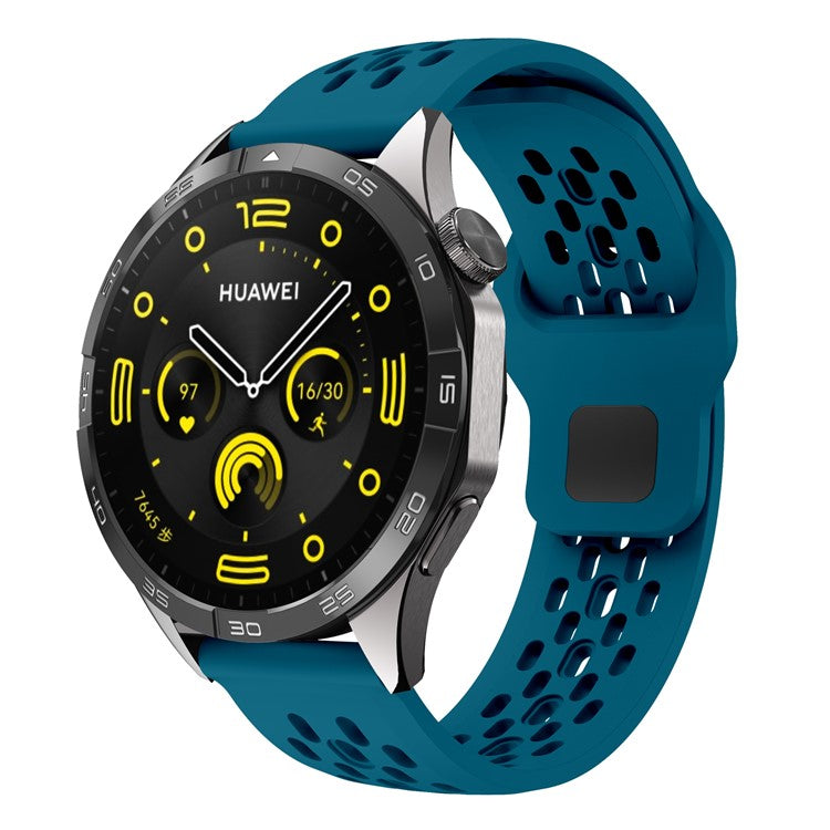For Garmin vivoactive 5 / Venu 2 Plus Silicone Watch Band 20mm Hollow Adjustable Strap - Cyan