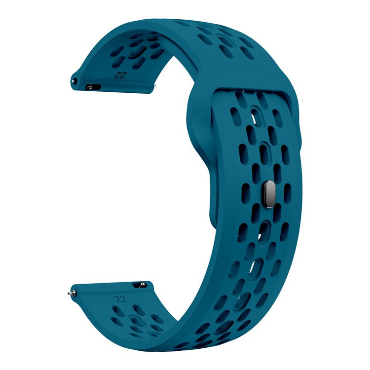 For Garmin vivoactive 5 / Venu 2 Plus Silicone Watch Band 20mm Hollow Adjustable Strap - Cyan