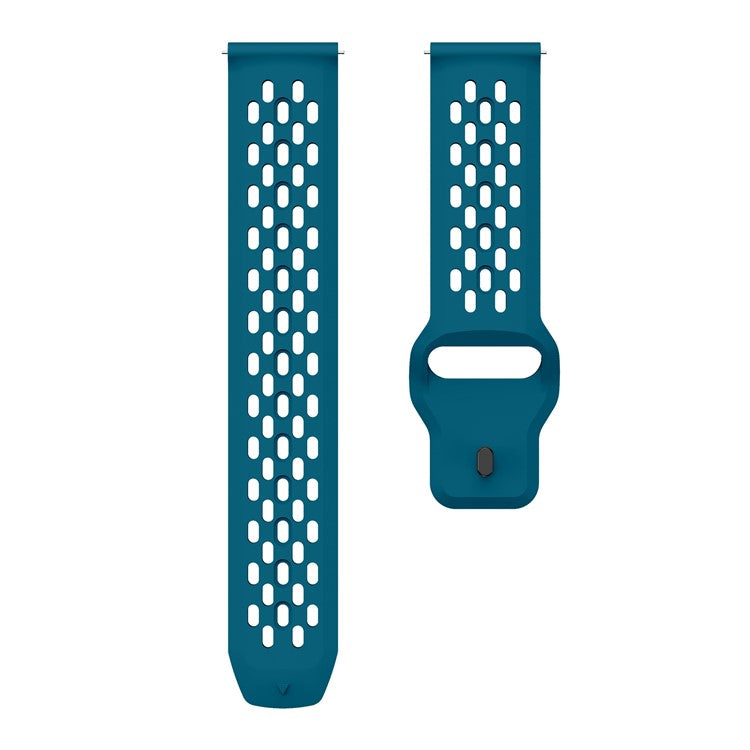 For Garmin vivoactive 5 / Venu 2 Plus Silicone Watch Band 20mm Hollow Adjustable Strap - Cyan