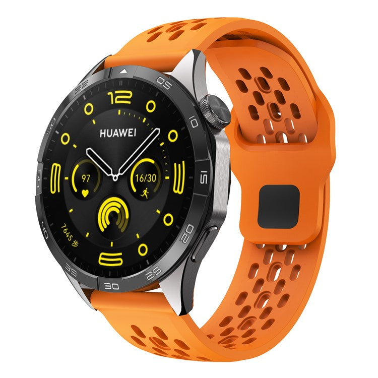 For Garmin Venu 3 / Venu 2 / Vivoactive 4 22mm Watch Strap Hollow Silicone Wrist Band Replacement - Orange