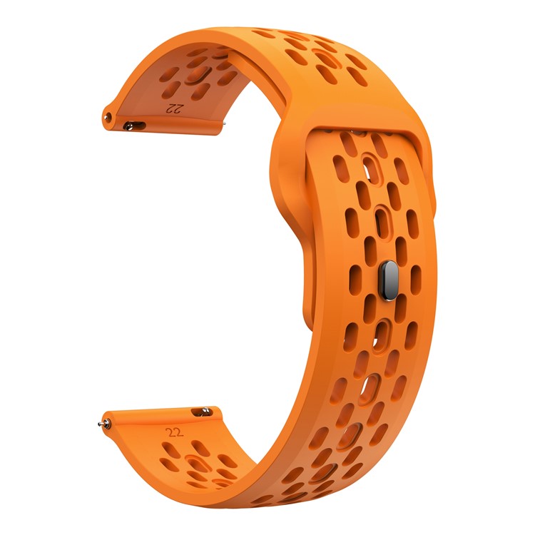 For Garmin Venu 3 / Venu 2 / Vivoactive 4 22mm Watch Strap Hollow Silicone Wrist Band Replacement - Orange