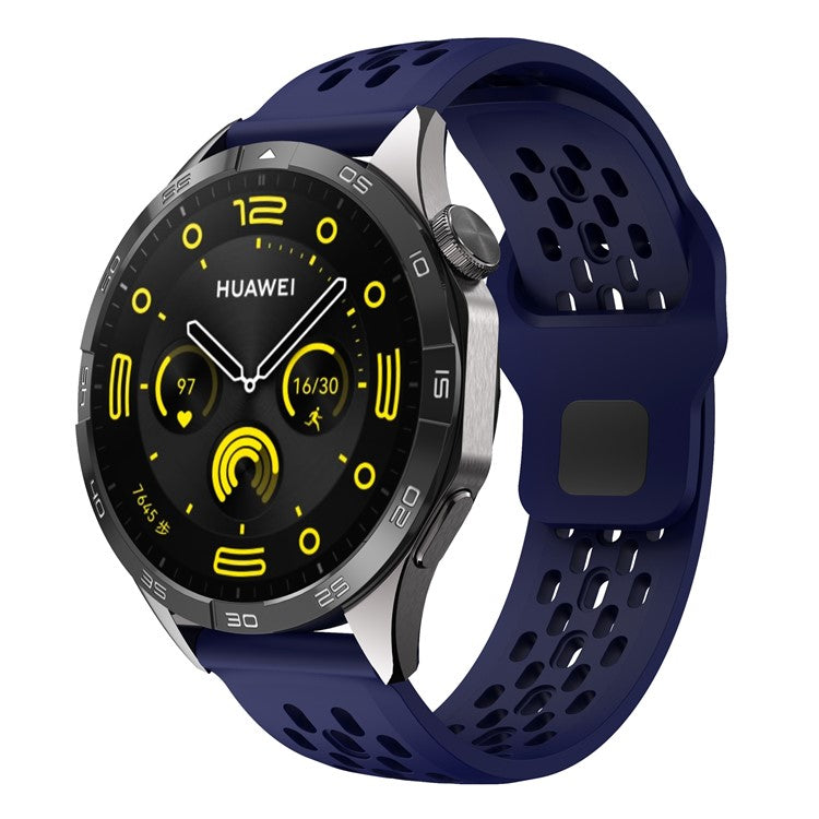 For Garmin Venu 3 / Venu 2 / Vivoactive 4 22mm Watch Strap Hollow Silicone Wrist Band Replacement - Midnight Blue