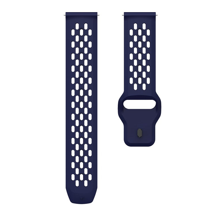 For Garmin Venu 3 / Venu 2 / Vivoactive 4 22mm Watch Strap Hollow Silicone Wrist Band Replacement - Midnight Blue