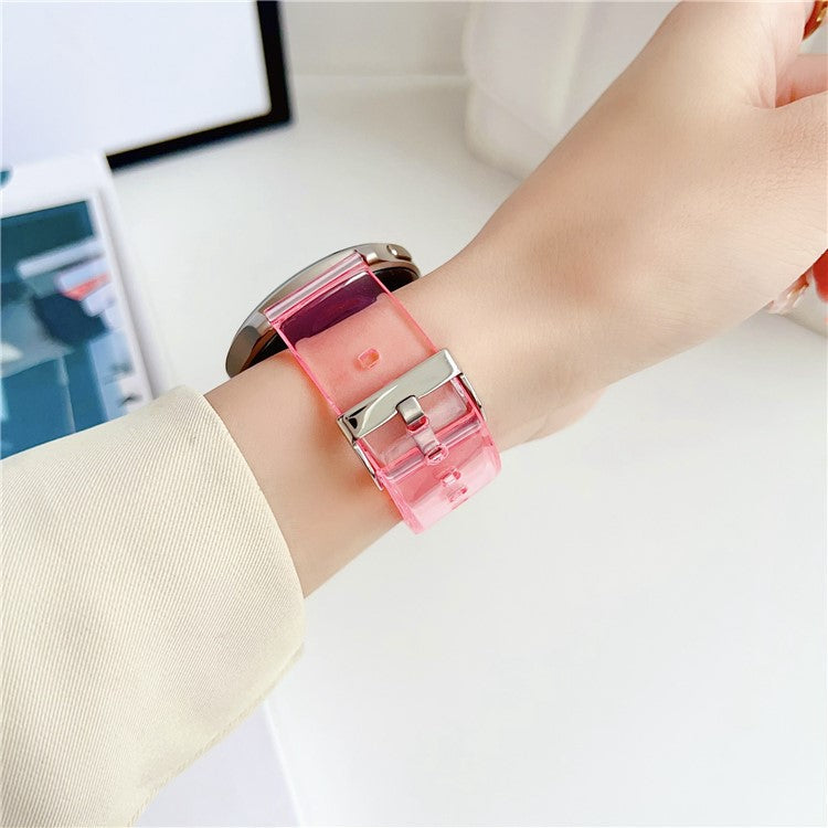 For Garmin vivoactive 5 / Venu 2 Plus 20mm Watch Band Transparent Soft TPU Wrist Strap - Transparent Pink