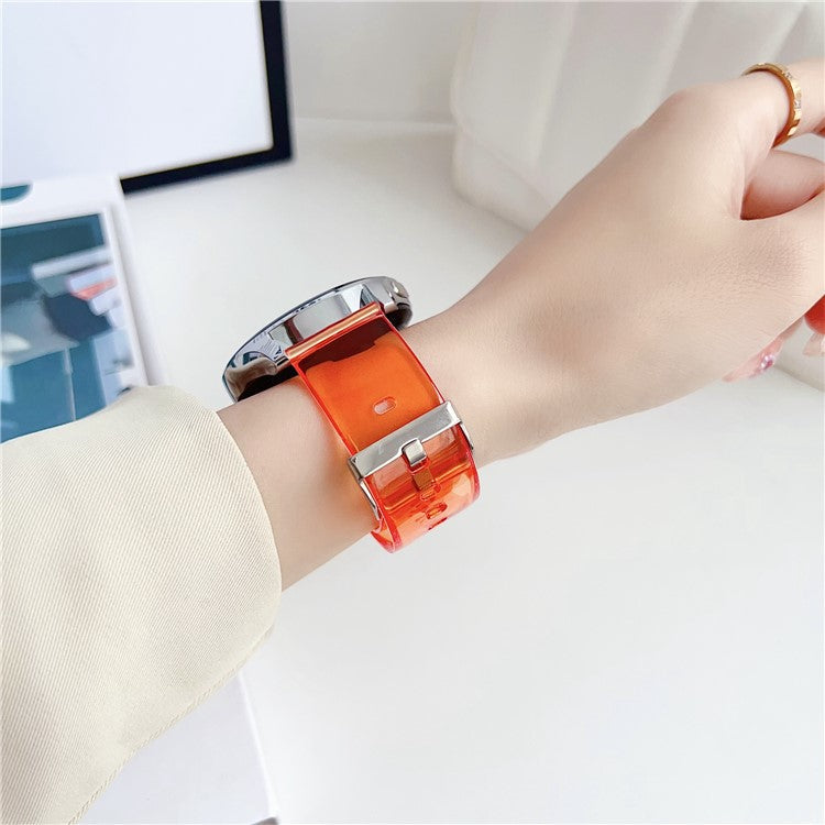 For Samsung Galaxy Watch3 45mm / Huawei Watch GT 4 46mm Band 22mm TPU Wrist Strap - Transparent Orange