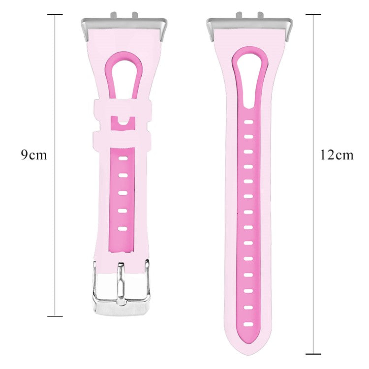 SM-R390 For Samsung Galaxy Fit3 Silicone Watch Band Adjustable Dual Color Wrist Strap - White+Pink