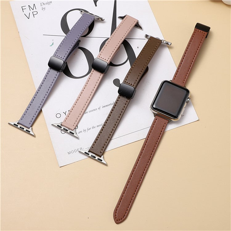 Watch Band For Apple Watch Series 10 42mm / 9 8 7 41mm / 6 5 4 SE (2023) SE (2022) SE 40mm / 3 2 1 38mm Microfiber Leather Strap - Beige Apricot