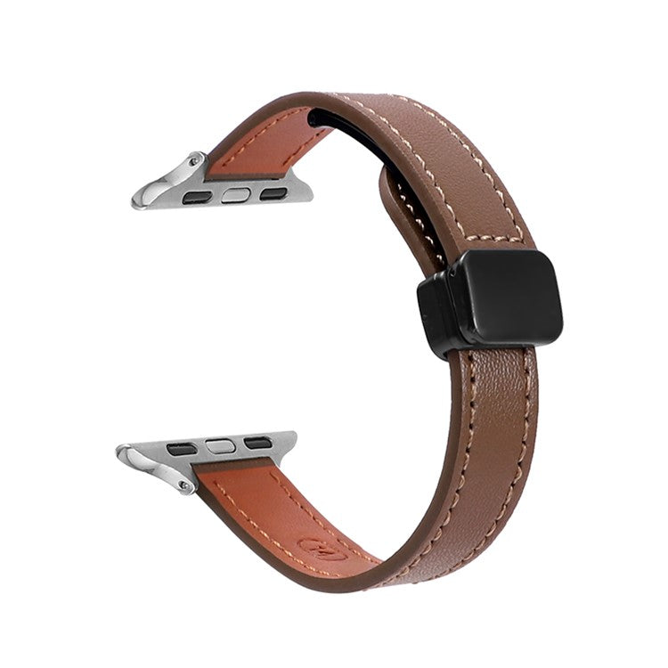 For Apple Watch 10 46mm / Ultra 2 / Ultra 49mm / 9 8 7 45mm / SE (2023) SE (2022) SE 6 5 4 44mm / 3 2 1 42mm Microfiber Leather Band - Caramel
