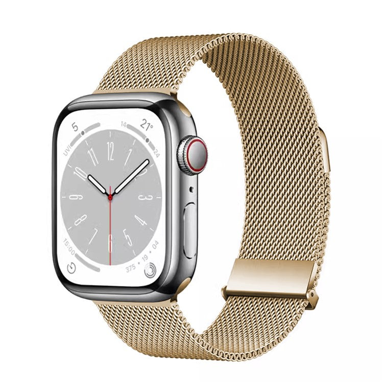 Milanese Mesh Loop Strap For Apple Watch Series 10 42mm / 9 8 7 41mm / 6 5 4 SE (2023) SE (2022) SE 40mm / 3 2 1 38mm Magnetic Watch Band - Rose Gold