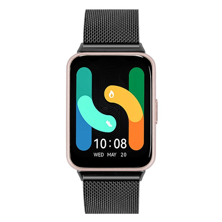 For Samsung Galaxy Fit3 SM-R390 Milanese Watch Band Breathable Stainless Steel Strap - Black