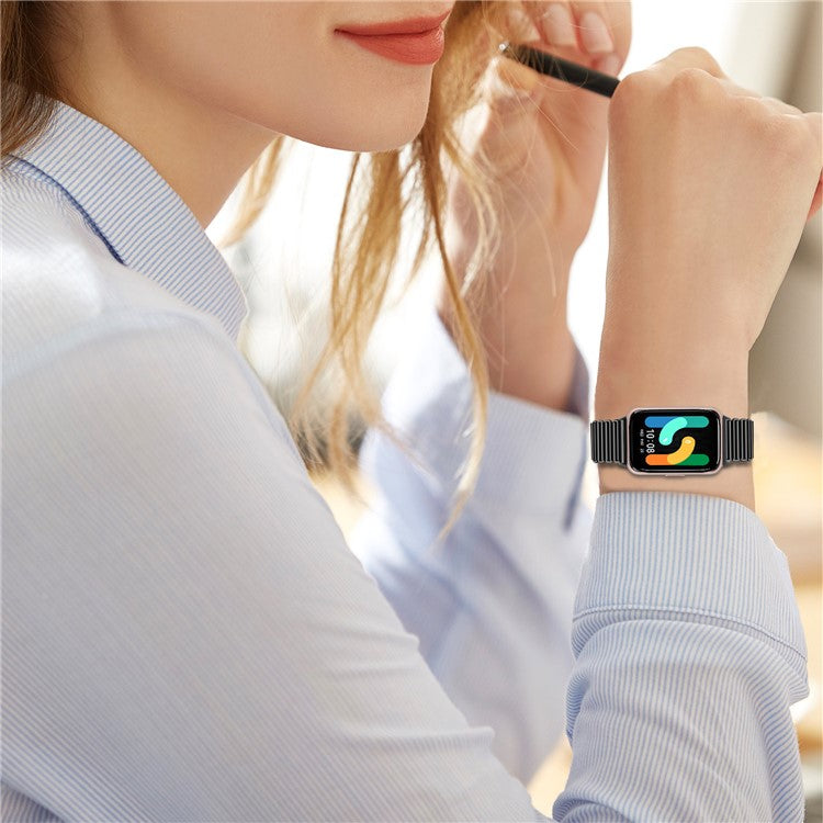 For Samsung Galaxy Fit3 SM-R390 Stainless Steel Watch Band Electroplating Color Wrist Strap - Black