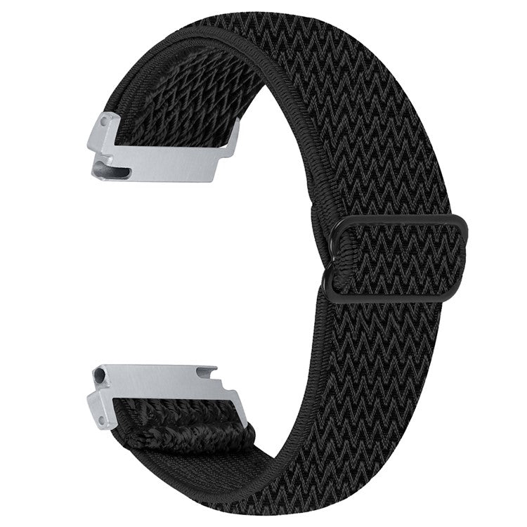 For Verizon Gizmo Watch 1 Wavy Pattern Elastic Wrist Band Woven Nylon Watch Strap - Black